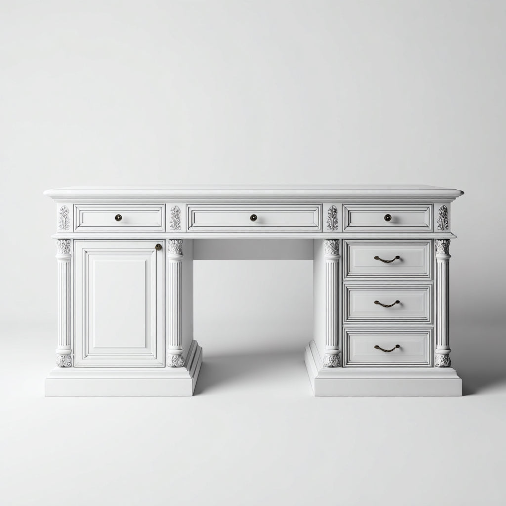 Large capacity wooden office desk