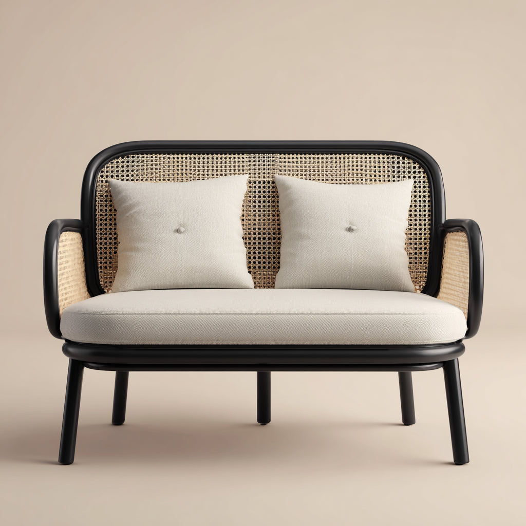 Metal garden seats and synthetic materials